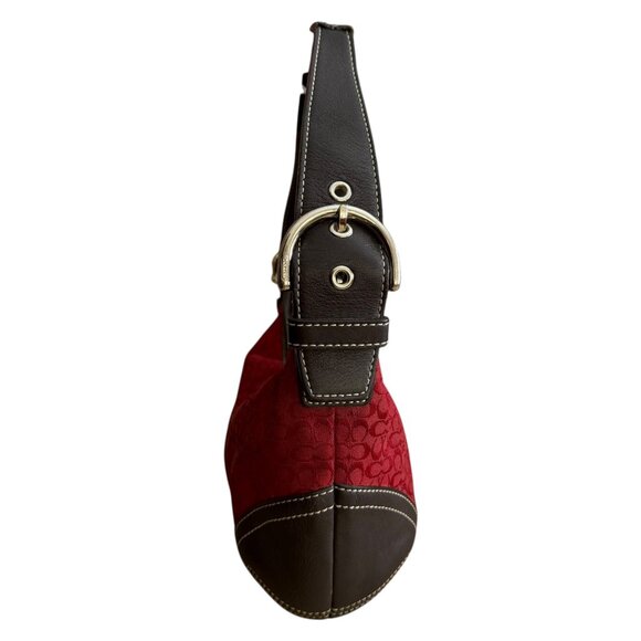 Coach 6351 Signature Canvas Mini Soho Hobo Shoulder Bag Red Y2K Small - Picture 3 of 9